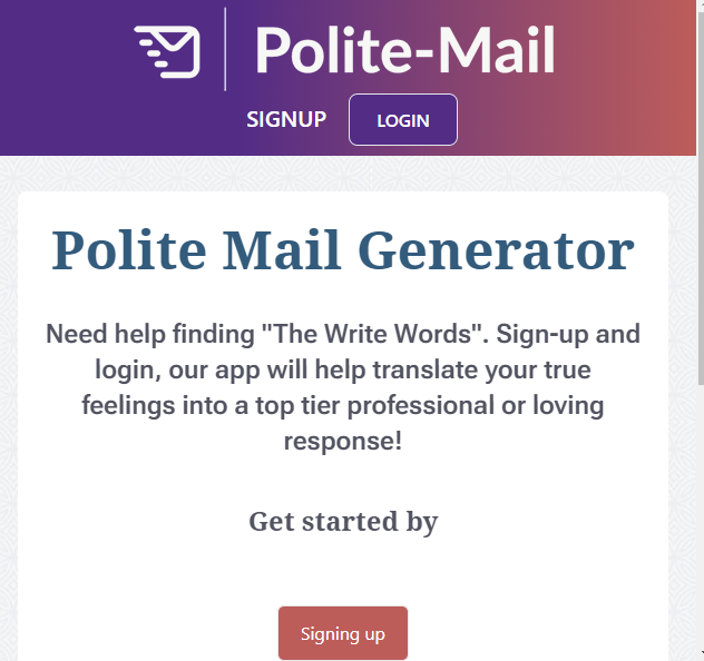 Polite-mail website link